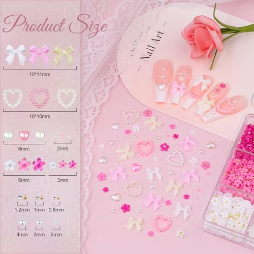 3D Nail Charms Set with Flowers, Butterflies & Rhinestones