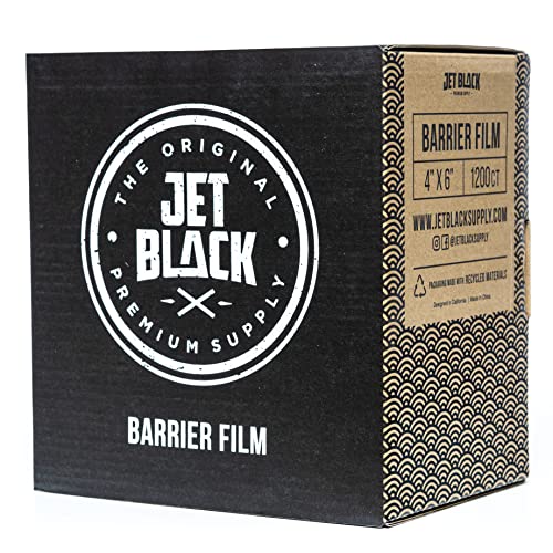Jet Black Barrier Film Roll, 4" x 6" Perforated Disposable Protective Sheets