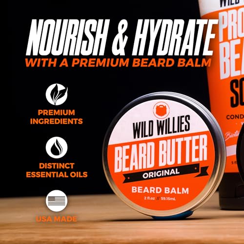 Wild Willies Premium Beard Balm, Cool Mint, 2 oz (Pack of 2)