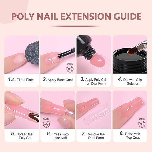 GAOY 6-Color Poly Gel Nail Extension Kit - Long-Lasting & Easy to Use