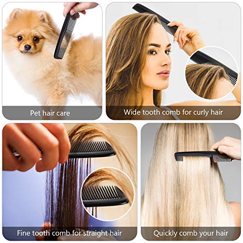 Leinuosen 24-Piece Black Hair Comb Set for All Hair Types