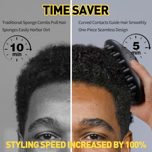 Goiple Washable Afro Curl Twist Sponge Brush for Black Men & Barbers