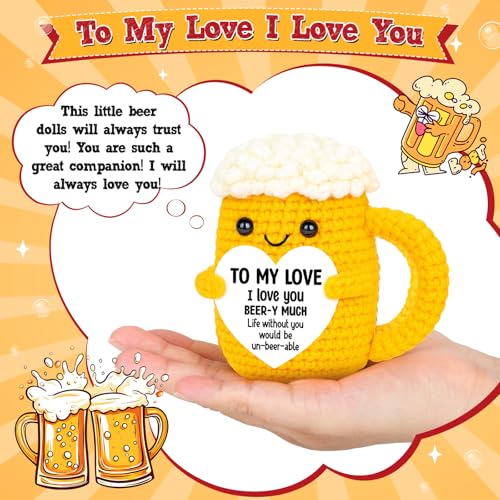 Handcrafted Crochet Beer Doll - Unique Anniversary Gift for Him