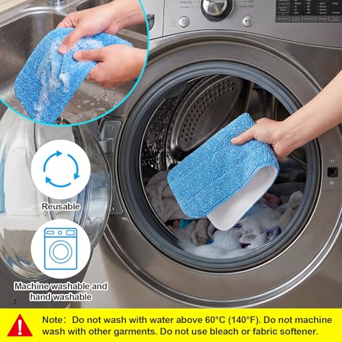 HOMEE Microfiber Mop Pads 18"x6" - 6 Pack for Multi-Surface Cleaning