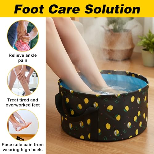 Molain Black Foldable Foot Spa Bucket Portable Foot Bath Tub for Travel & Home
