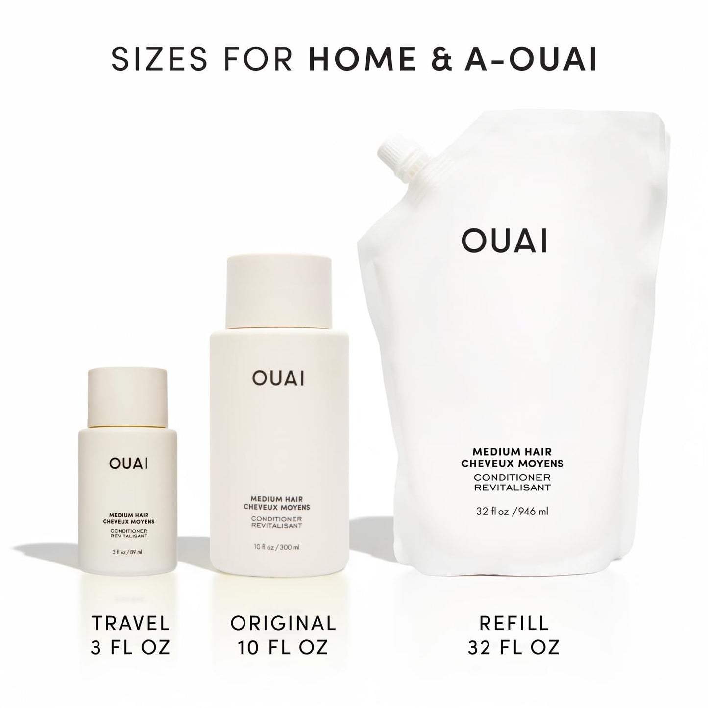 OUAI Medium Conditioner - Hydrating Coconut Oil Hair Care | Strengthens & Repairs, 10 Oz