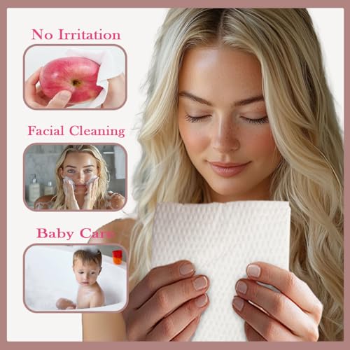 SoftLeaf Disposable Face Towels XXL - 72 Count (Pack of 2) for Gentle Skin Care
