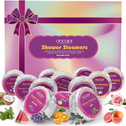 docolor 12-Pack Shower Steamers Aromatherapy Gift Set - Stress Relief