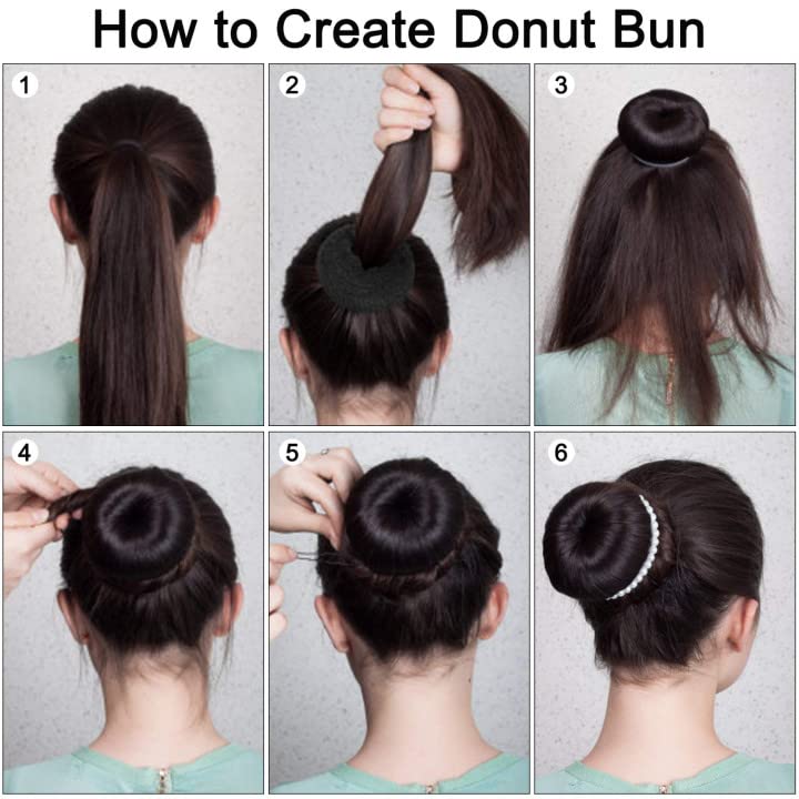 YaFex Hair Bun Maker Kit - 3 Sizes, Elastic Ties & Bobby Pins