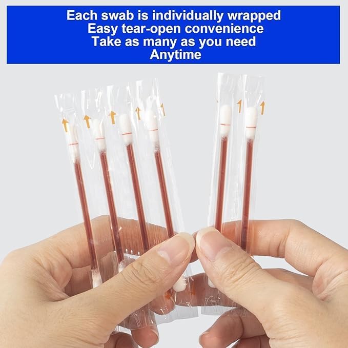 Povidone Iodine Swabsticks - 100 Individually Wrapped Skin Prep Swabs | First Aid & Wound Care
