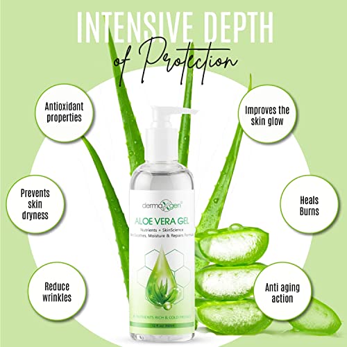 DERMAXGEN Aloe Vera Gel with Witch Hazel & Vitamins - 12 Fl Oz