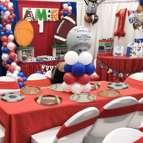 40Pcs Sports Birthday Party Plates Set - Football, Soccer, Basketball & Baseball