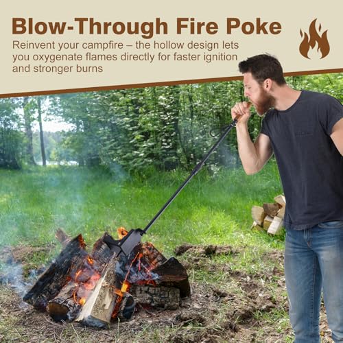 CHANGE MOORE 35.2" Portable Fire Pit Poker & Blow Stick Set