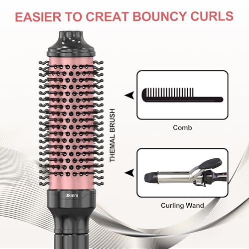 1.5 Inch Black Thermal Brush - Dual Voltage Heated Curling Brush