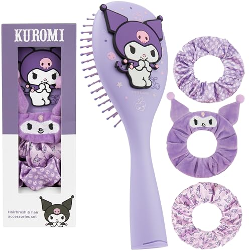 Hello Kitty Sanrio Character Detangler Hair Brush and Scrunchies Set