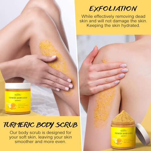 Turmeric & Vitamin C Body Scrub for Exfoliation and Dark Spot Improvement
