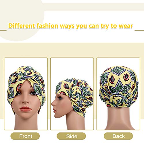 Retro African Headwrap Turban Set for Black Women - 6 Pieces