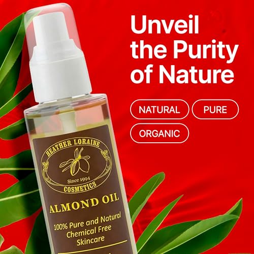 Heather Loraine Almond Oil 4 Fl Oz Fragrance-Free Skin & Hair Moisturizer