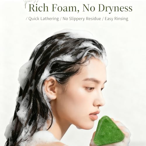 NovaCharm Herbal Solid Shampoo Bar - 120g Triangle Cleansing Soap (2 Pack)