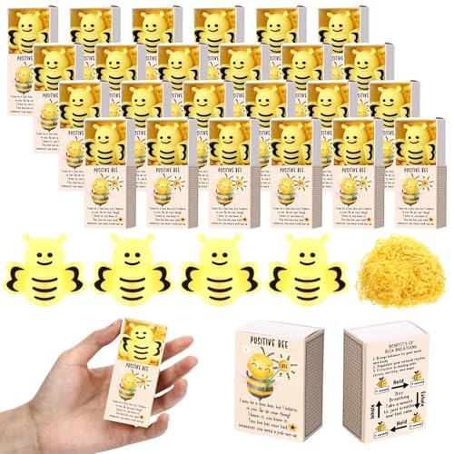 Bee Stress Balls Gift Set - 12 Positive Inspirational Toys with Boxes