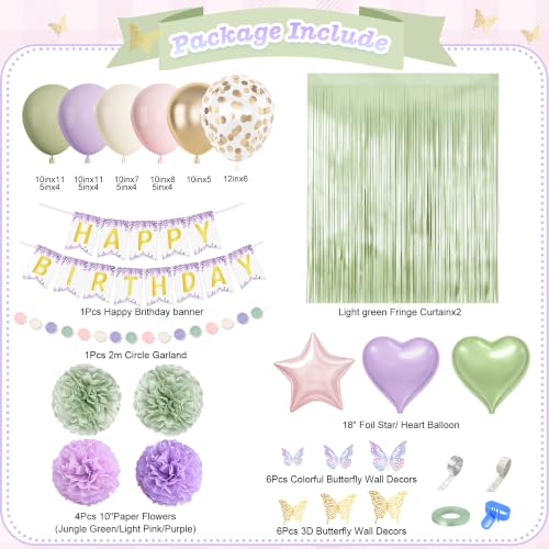 Pastel Wildflower Birthday Decoration Kit with Balloons & Banner