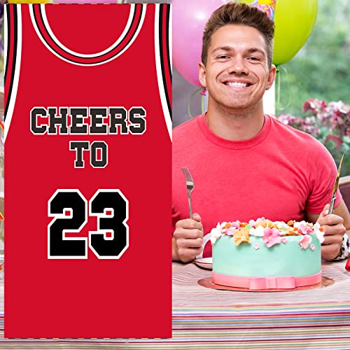 23rd Birthday Basketball Banner - Red Sports Theme Decor