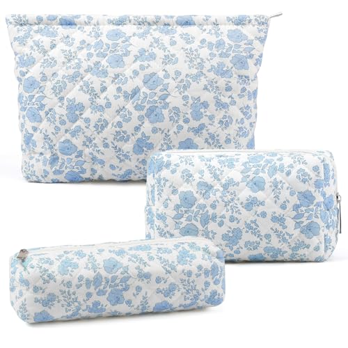 Gocvo 3-Piece Checkered Makeup Bag Set - Travel Organizer