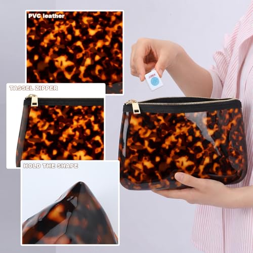 Meanplan Retro Tortoise Shell Makeup Cosmetic Bag Waterproof Travel Pouch