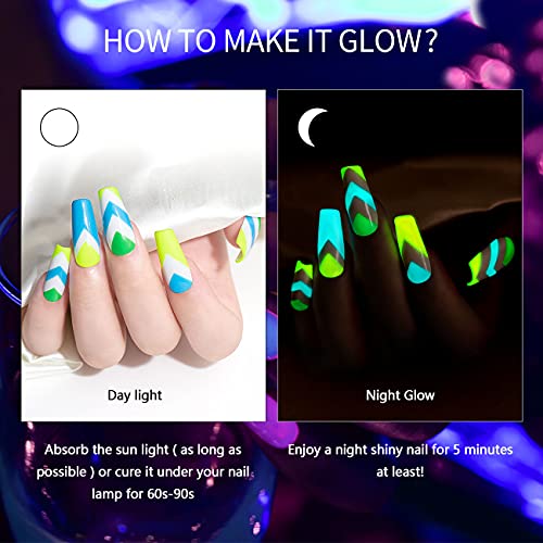 Neon Gel Nail Polish Art Set - Glow in the Dark Liner Kit