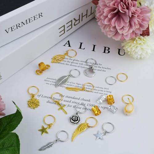 Hair Bead Jewelry 220Pcs Braiding Accessories Metal Charms & Cuffs for Braids