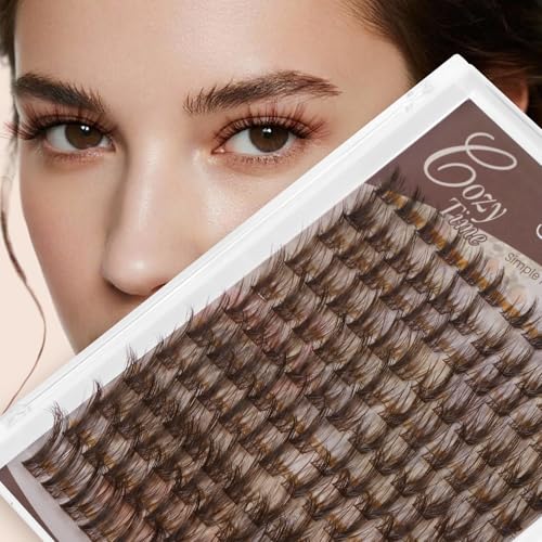 JMS&JMS Brown Lash Clusters - Natural Wispy CC Curl Eyelashes 8-18mm