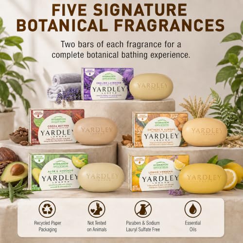 Yardley London Scented Bar Soap Variety Pack - 10-Piece Moisturizing Set