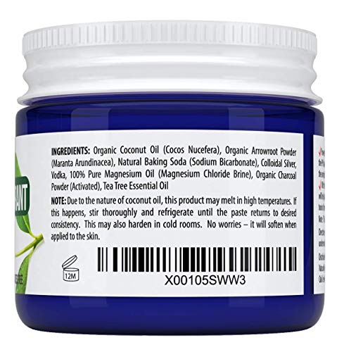 Kaiame Naturals Tea Tree Activated Charcoal Deodorant - All Natural, Aluminum & Paraben Free (2 oz)