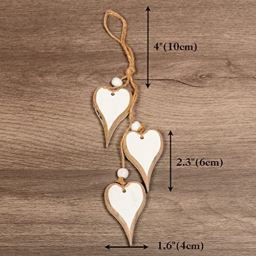 Handmade Heart-Shaped Wooden Ornaments - 2Pcs for Home & Events