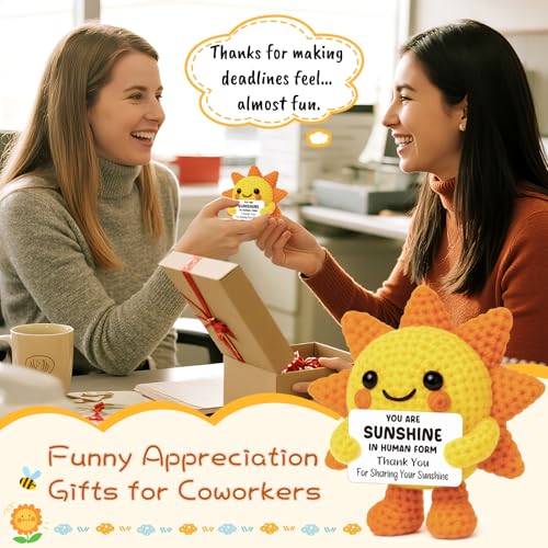 Handmade Crochet Sunshine Thank You Gift for Women & Coworkers