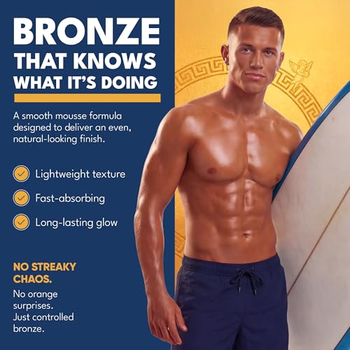 God Bod Men's Self Tanner Foam - Streak-Free Organic Tan, 6.76 FL OZ