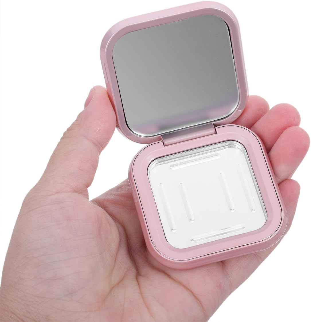 Magnetic Eyeshadow Palette - 2pcs Refillable Makeup Containers with Mirror | Rose Gold DIY Blush & Eye Shadow