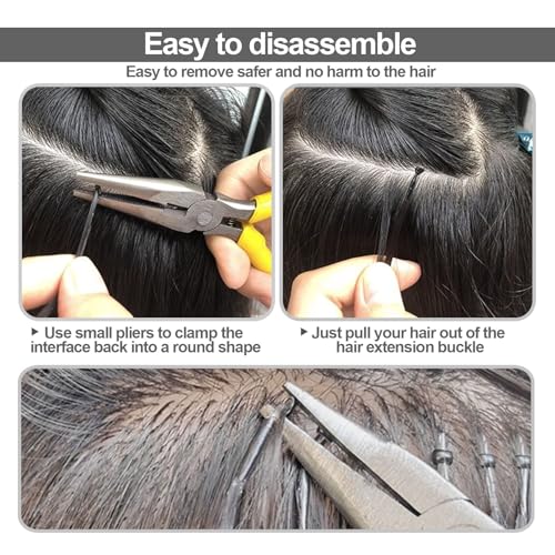 Medsuo 200pcs Silicone Lined Nano Ring Beads for Hair Extensions