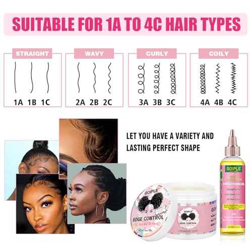 Goiple Edge Control Wax & Castor Oil Styling Kit with Braid Bonnet
