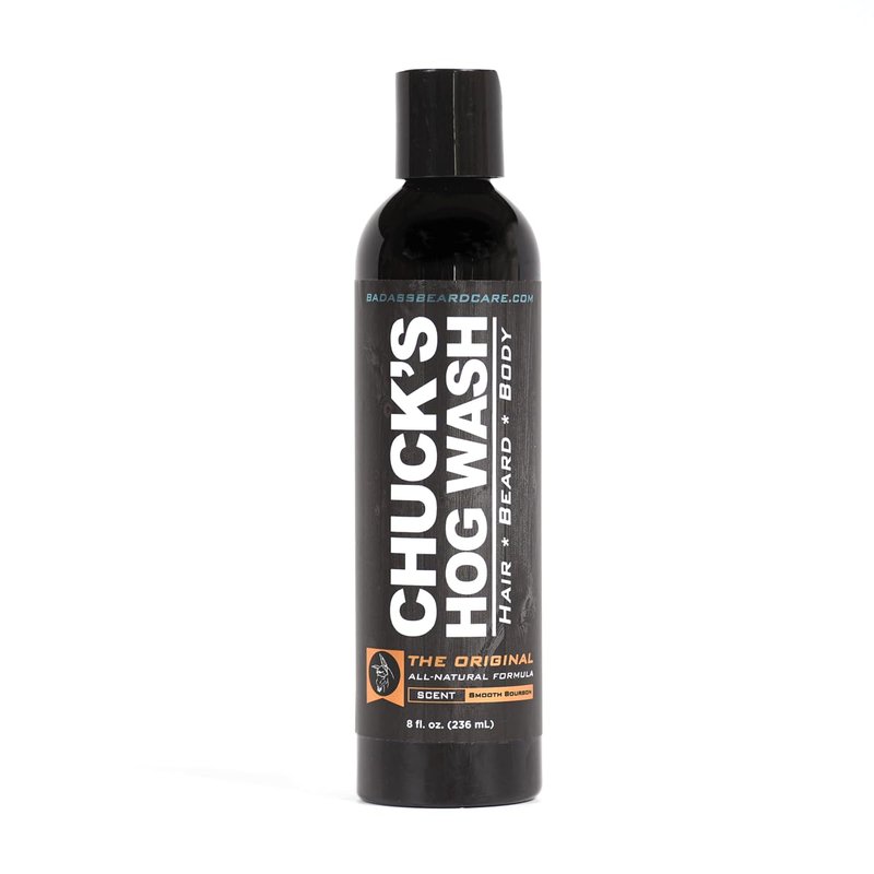 Chuck's Hog Wash - All Natural Beard and Body Wash - The Original Scent, 8oz - Leaves Your Beard Softer than its Ever Been and is Suitable for Daily Use