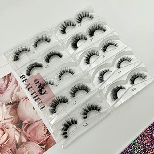 20 Pairs Natural Look Faux Mink Eyelashes Pack - 1 Pair Variation