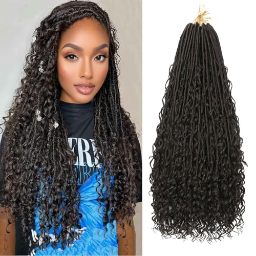 DACAI XIU 4# Boho Soft Locs Crochet Hair 30 Inch 8 Packs Goddess Faux Locs