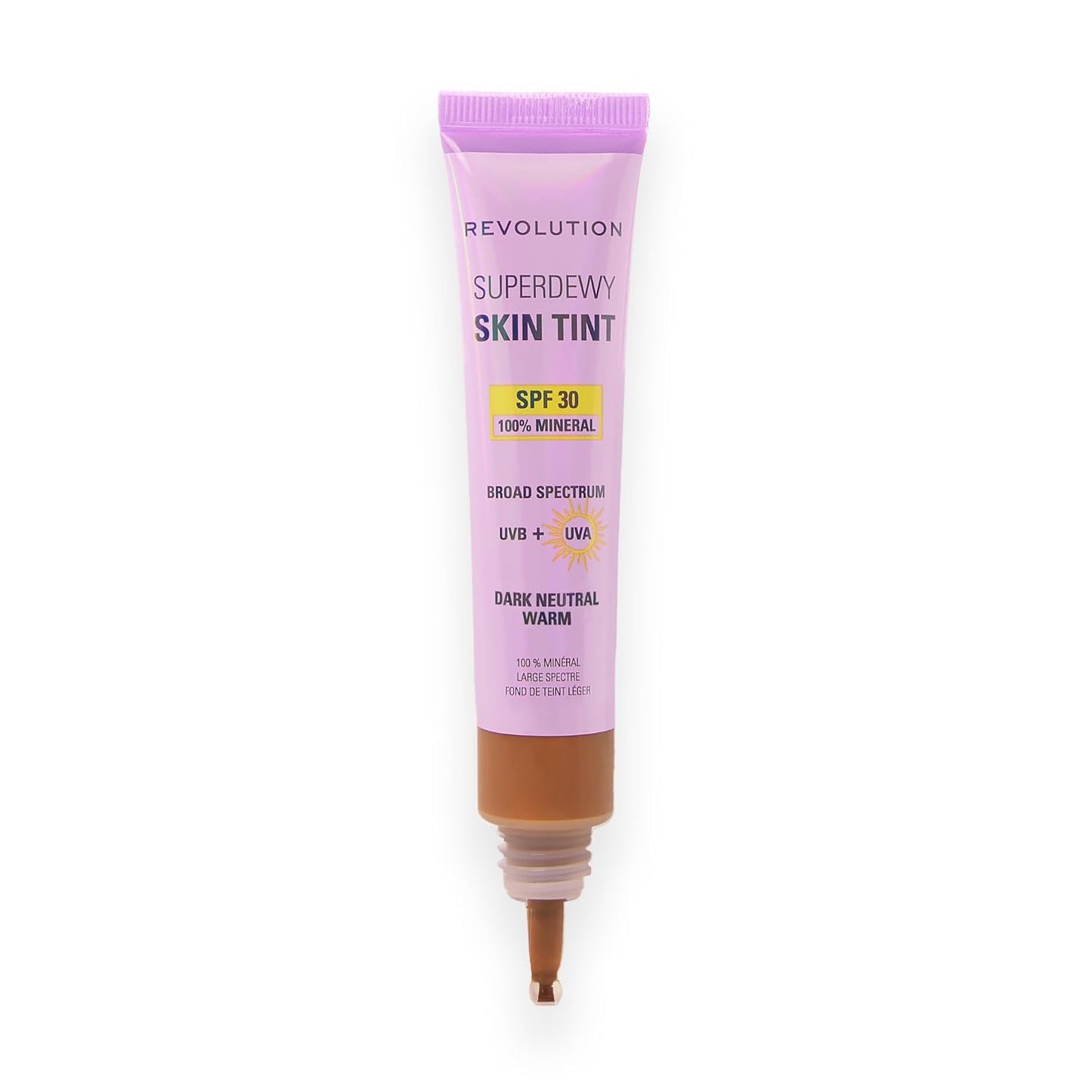 Revolution Superdewy SPF 30 Skin Tint - Tinted Mineral Foundation for Buildable Glow | Medium Tan Warm, Vegan & Cruelty-Free
