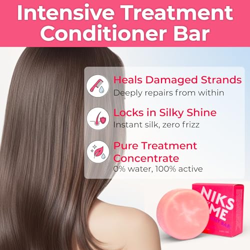 NIKSME Deep Conditioning Conditioner Bar for Dry Damaged Hair - Vegan, Plastic-Free, Sulfate-Free, 3.52 oz