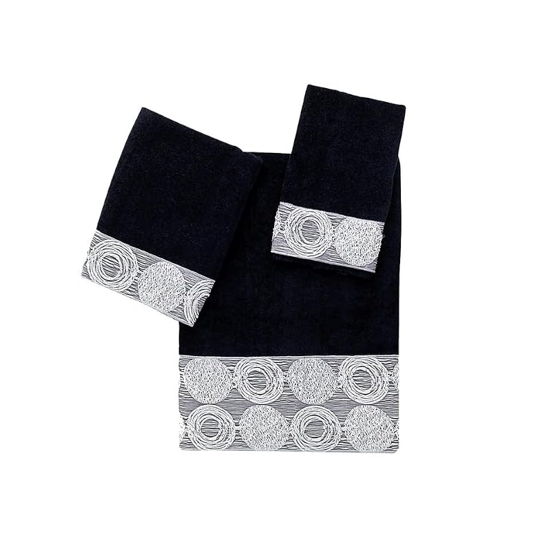 Avanti Linens Galaxy Black Hand Towel - 100% Cotton, Jacquard Design