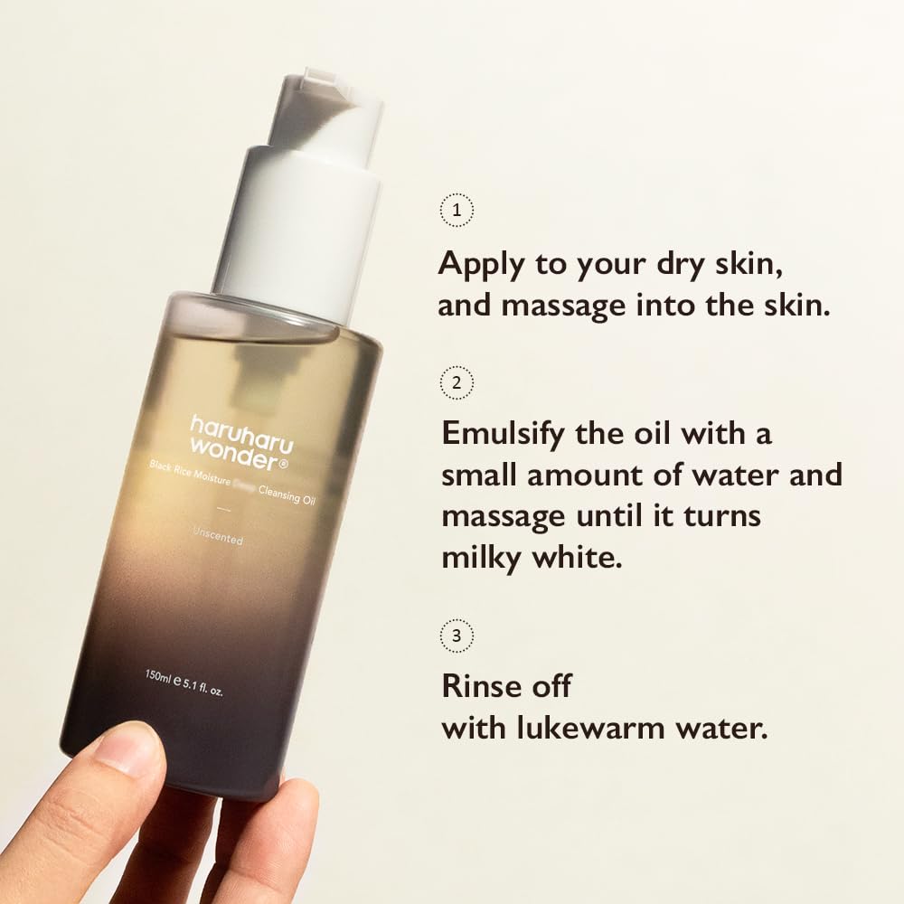 Black Rice Moisture Cleansing Oil - Korean Skincare Daily Makeup Remover | Travel Size 1.0 fl oz