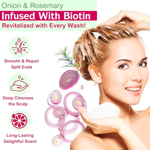 Onion Biotin & Rosemary Shampoo Set for Thinning Hair