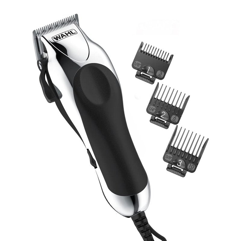 Wahl USA Hair Clipping Kit - Chrome Pro Corded Clipper for Men | Powerful Grooming & Beard Trimming - Model 3024635