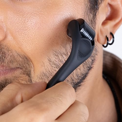 Dremenester Jetblack 5 Derma Roller for Body Hair & Skin, Titanium Microneedling Tool