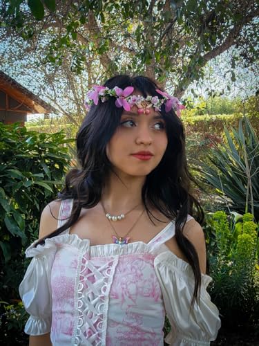 Handmade Fairy Butterfly Crown - Elven Flower Headpiece for Weddings